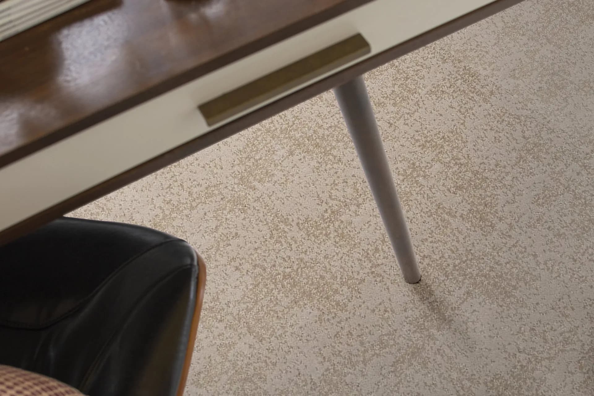 Shaw Artistic Presence carpet in a sandstone tone in a room setting