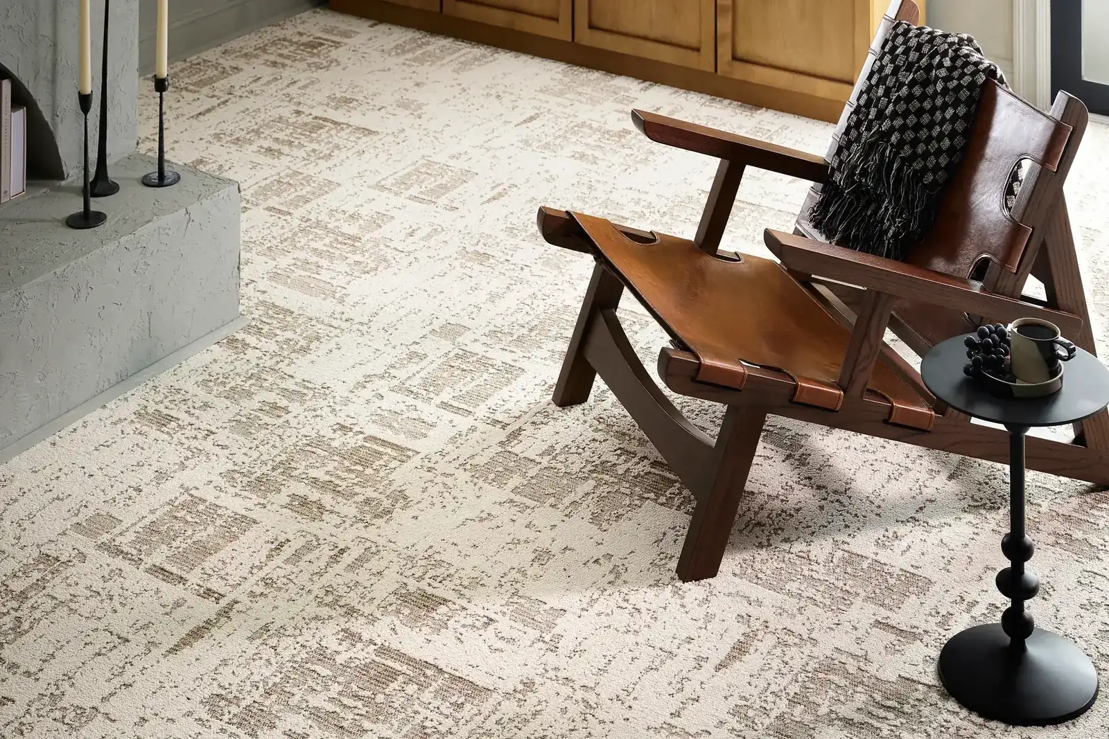 Close-up texture detail of Shaw Discover carpet fibers