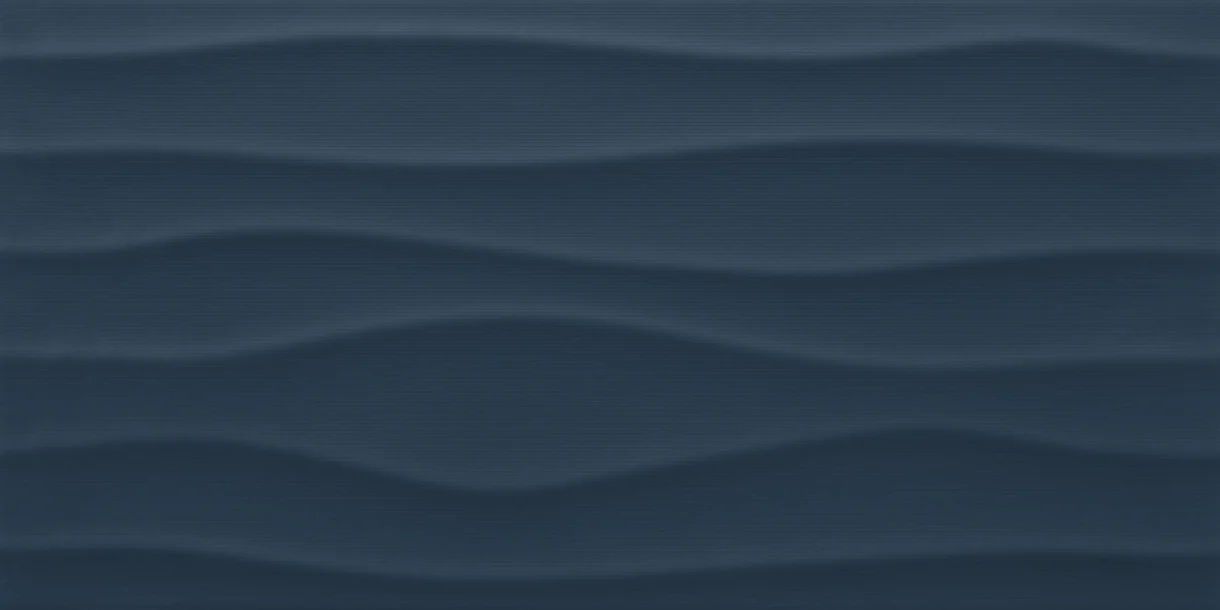 Wavy dimensional navy blue textured tile pattern showcasing a modern flooring trend