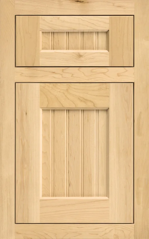 Medallion Dana Pointe Platinum beadboard cabinet door in inset construction, natural maple
