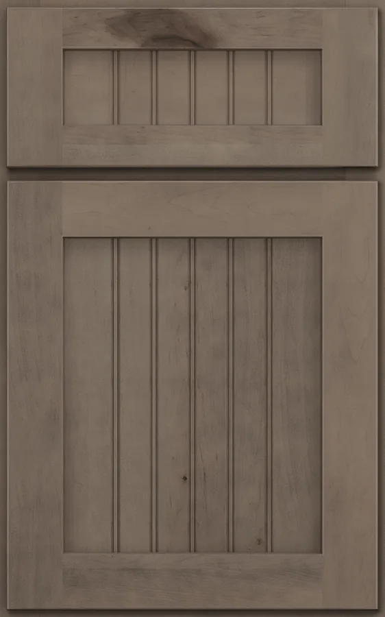 Medallion Potter's Mill Beaded Panel cabinet door shown in the Dockside stain finish, one of the stain options in our Medallion line