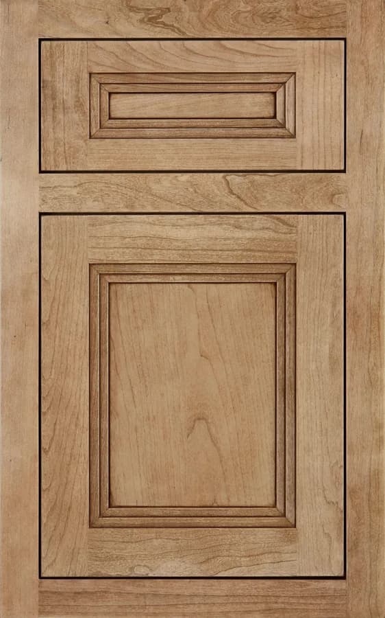 Medallion Craftsman Platinum cabinet door face in Cappuccino on cherry, a inset style available through our Medallion line
