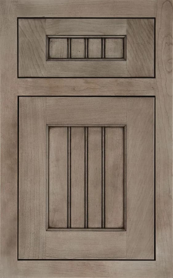 Medallion Dana Pointe Platinum cabinet door face in Peppercorn on cherry, a inset style available through our Medallion line