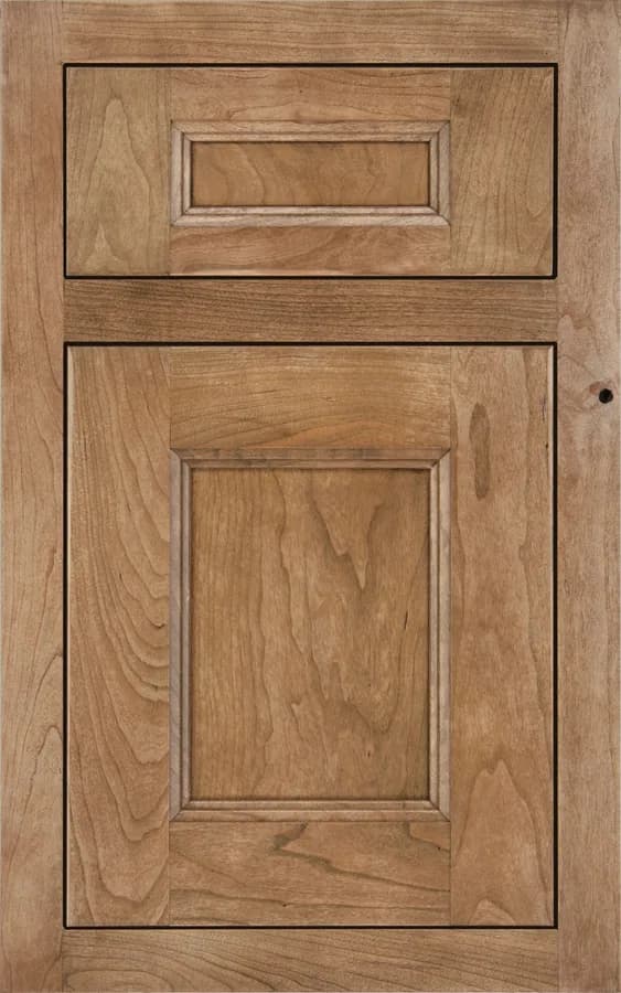 Medallion Providence Platinum cabinet door face in Cappuccino on cherry, a inset style available through our Medallion line