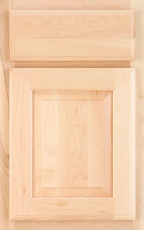 Medallion Briarwood Raised Panel cabinet door face in natural maple, a raised panel style available through our Medallion line