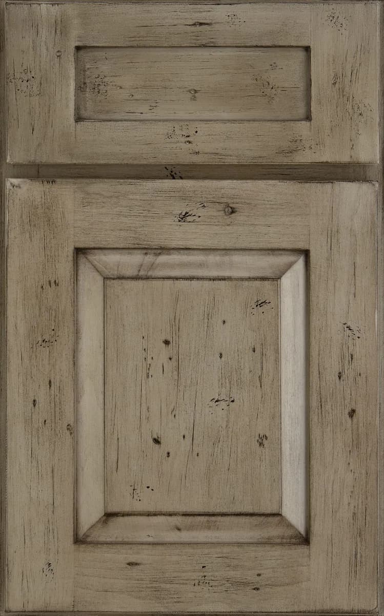 Medallion Classic Mission raised panel cabinet door in Peppered Appaloosa finish