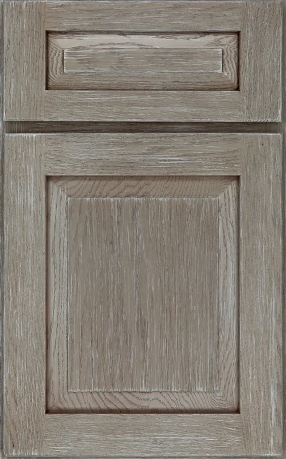 Medallion Potter's Mill Raised Panel cabinet door shown in the Greystone stain finish, one of the paint and stain options in our Medallion line