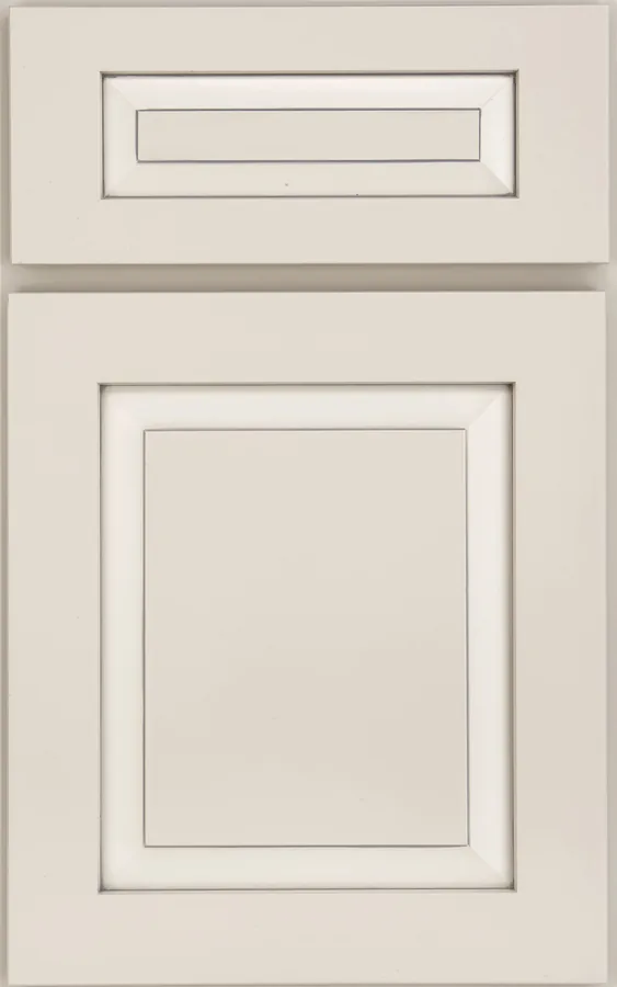 Medallion Potter's Mill Raised Panel cabinet door shown in the Irish Creme paint finish, one of the paint and stain options in our Medallion line