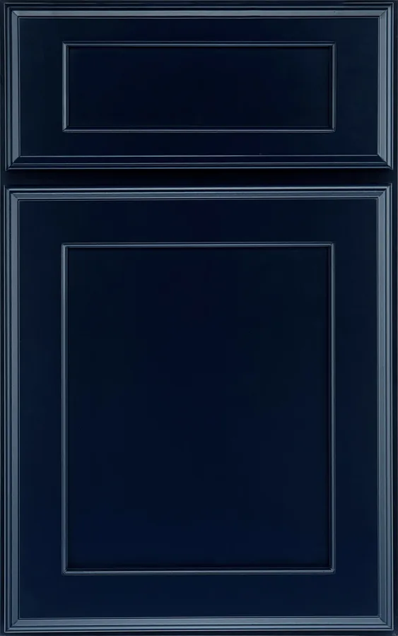 Medallion Brookhill Flat Panel cabinet door shown in the Tidal navy paint finish, one of the paint and stain options in our Medallion line