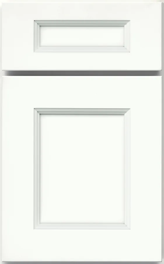 Medallion Providence Flat Panel cabinet door shown in the Magnolia paint finish, one of the paint and stain options in our Medallion line