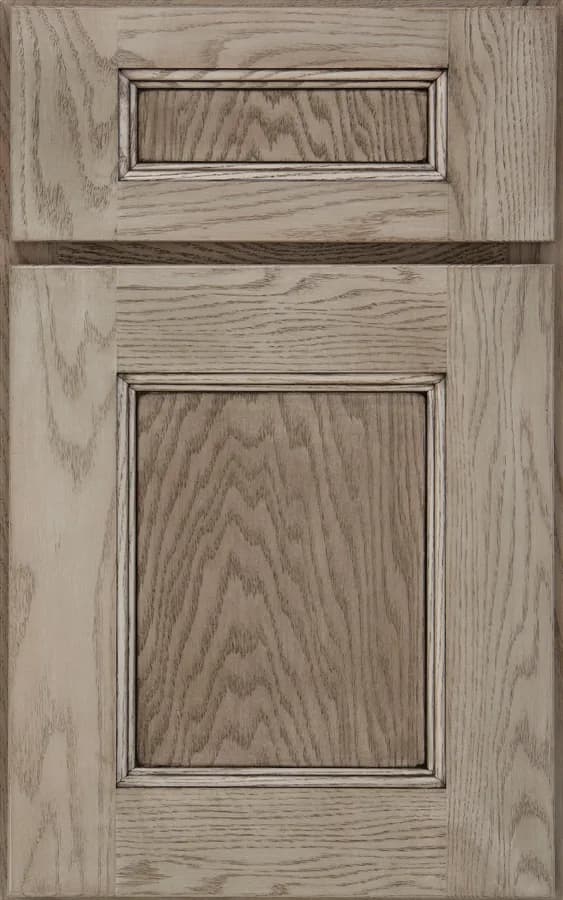 Medallion Providence Flat Panel cabinet door shown in the Peppercorn with Ebony glaze finish, one of the paint and stain options in our Medallion line