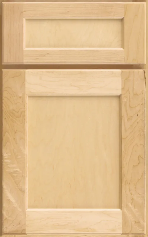 Medallion Dana Pointe Flat Panel cabinet door face in natural maple, a shaker style available through our Medallion line