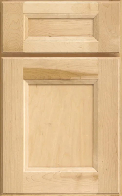 Medallion Ellison Flat Panel cabinet door face in natural maple, a shaker style available through our Medallion line