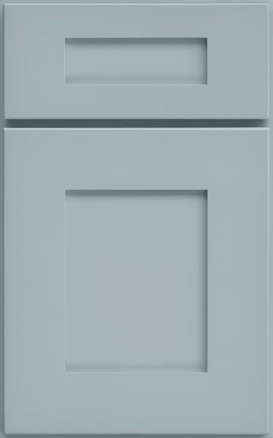 Medallion Sonoma Flat Panel cabinet door shown in the Dewpoint paint finish, one of the paint and stain options in our Medallion line