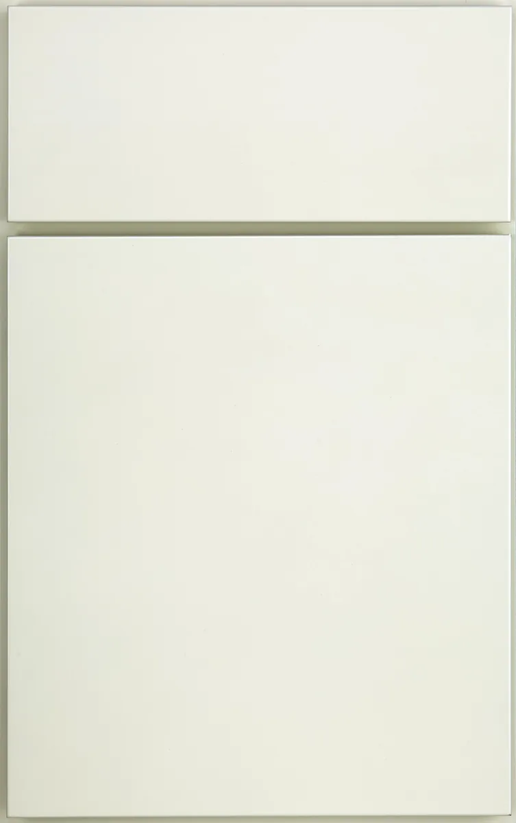 Medallion Bella slab cabinet door painted White Icing
