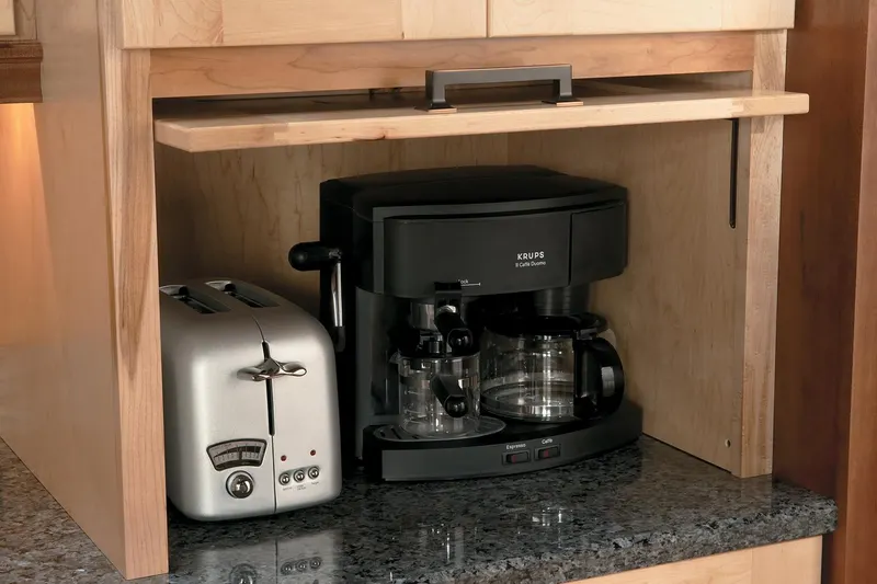 Appliance Garage with Easy Lift-Up Door, from the Medallion storage line we carry