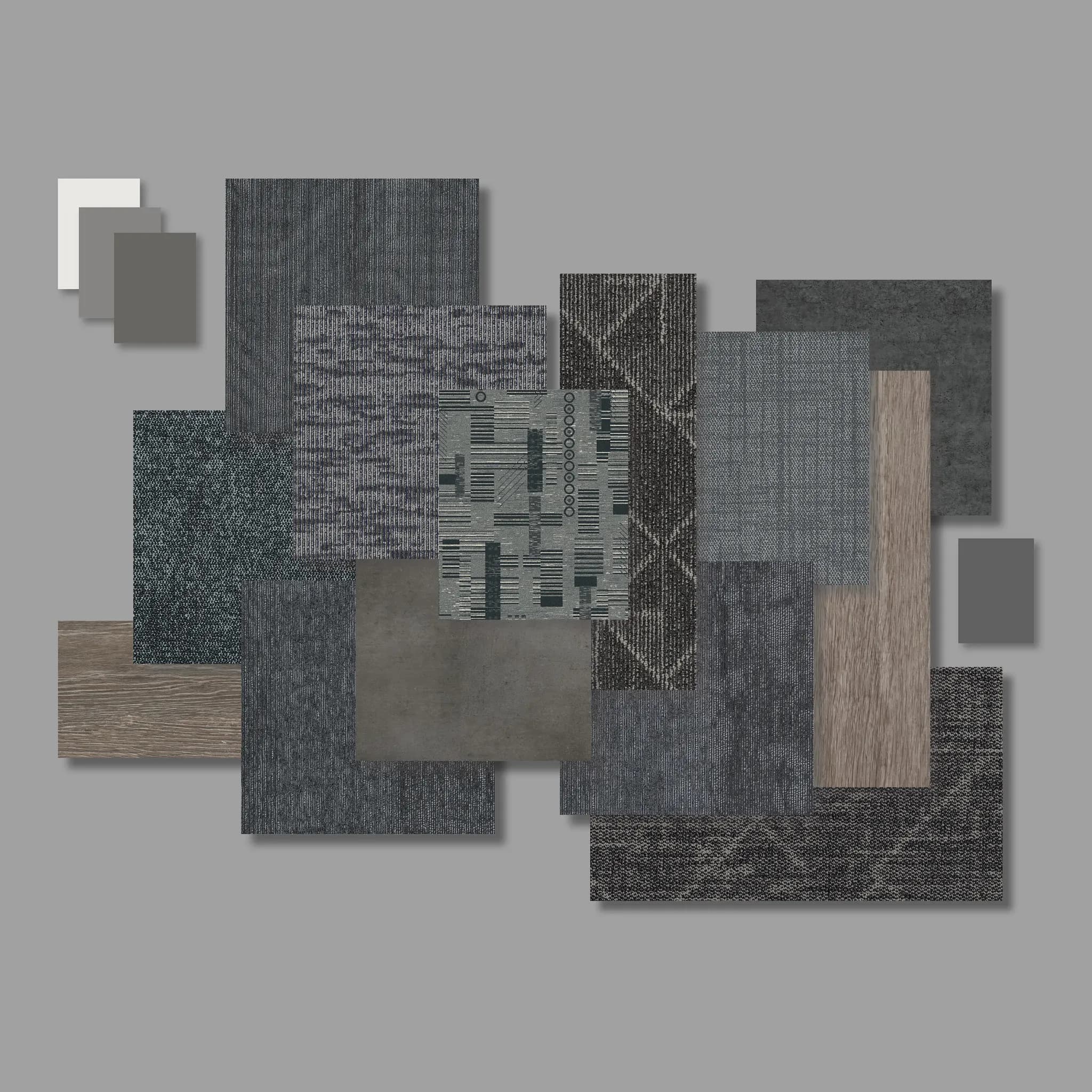 Shaw Contract SelectOFFICE Dark Grey carpet tile palette installed.
