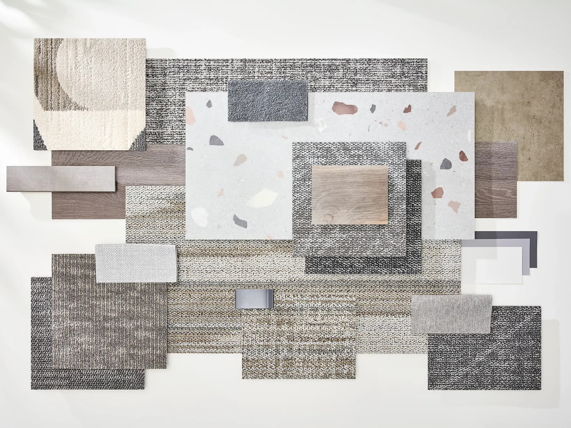 Shaw Contract SelectOFFICE Greige carpet tile palette installed.