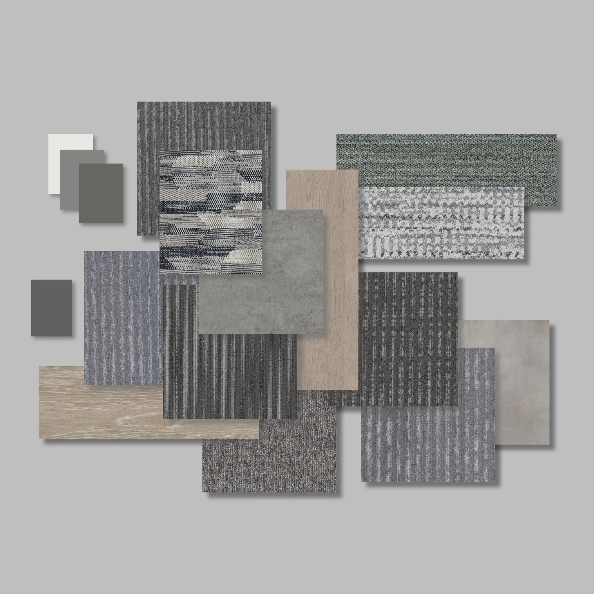Shaw Contract SelectOFFICE Light Grey carpet tile palette installed.