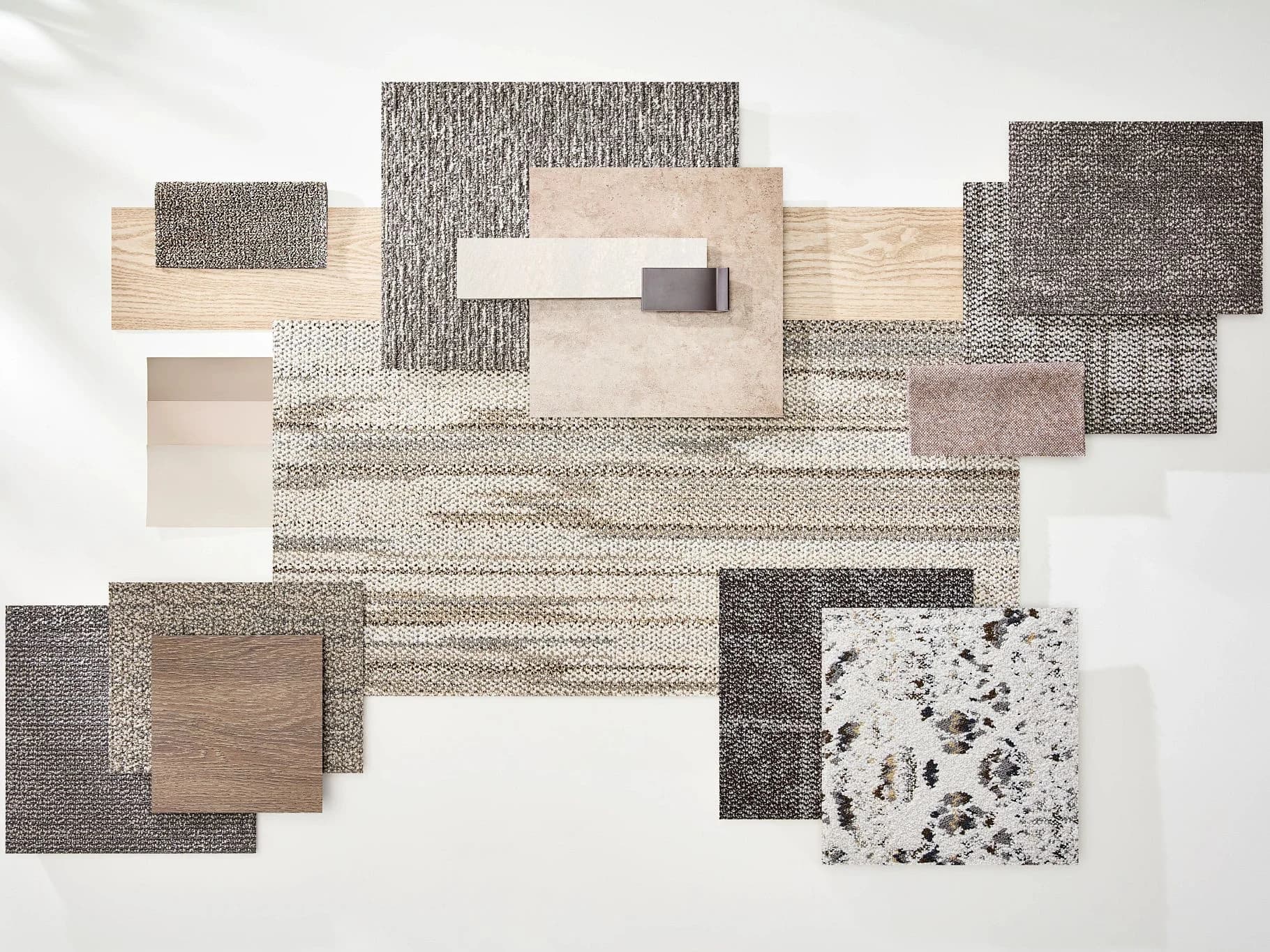 Shaw Contract SelectOFFICE Warm Beige carpet tile palette installed.